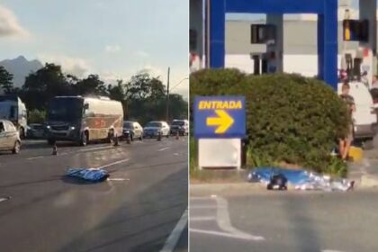 motociclista-e-pedestre-morrem-em-acidente-em-sc;-moto-para-em-posto-de-combustiveis