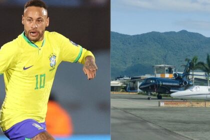 aviao-de-r$-250-milhoes-de-neymar-chama-atencao-em-aeroporto-de-sc-por-ser-grande-demais