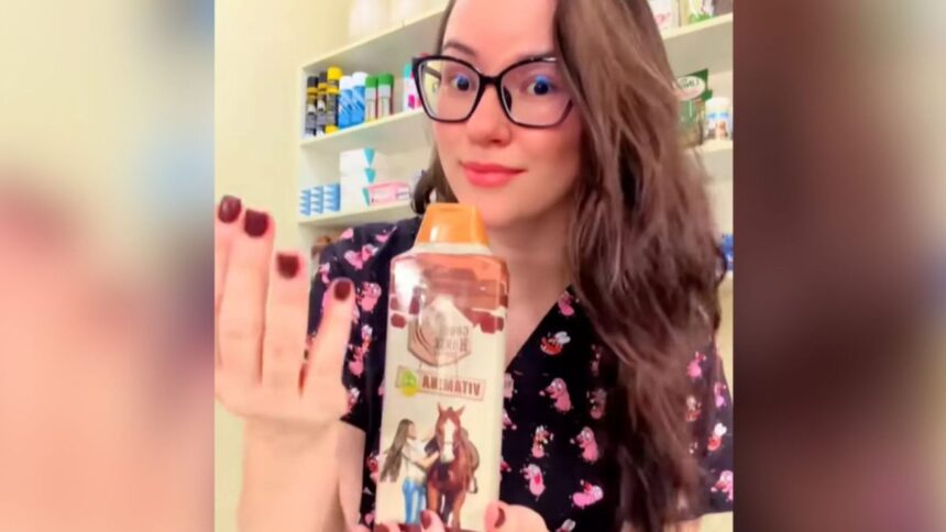 veterinaria-influencer-e-presa-por-vender-xampu-de-cavalo-como-produto-para-humanos