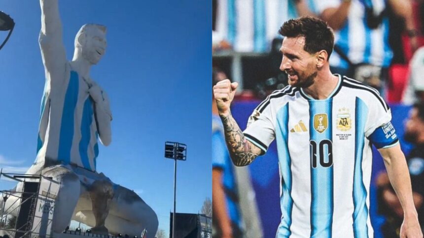 estatua-de-26-metros-de-messi-viraliza-por-aparencia-e-rende-memes-nas-redes;-veja