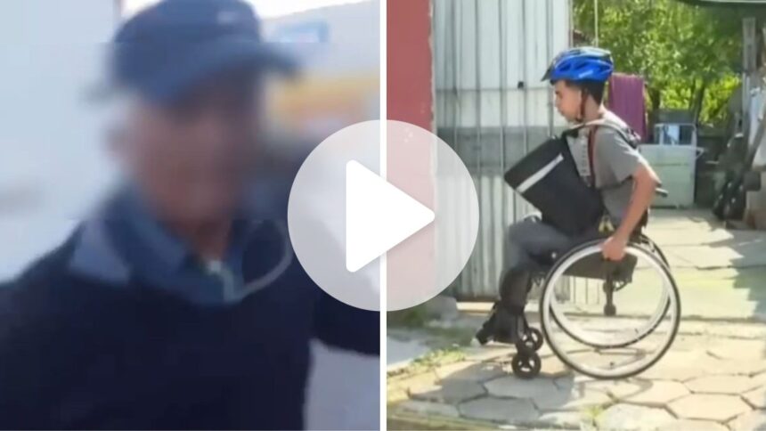 entregador-de-app-cadeirante-diz-que-foi-agredido-por-idoso-ao-divulgar-seu-trabalho-em-ponto-de-onibus-em-sc:-veio-para-cima