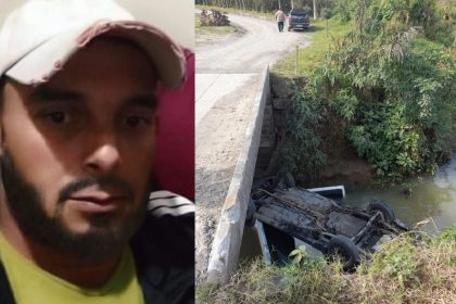 motorista-de-48-anos-morre-apos-carro-sair-da-pista-e-cair-em-rio-de-sc:-pessoa-de-bom-coracao